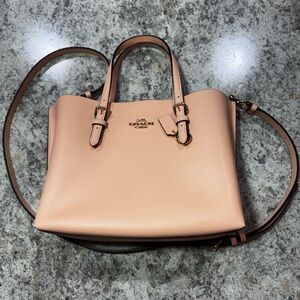 Coach Peach/Light Pink Leather Tote Bag